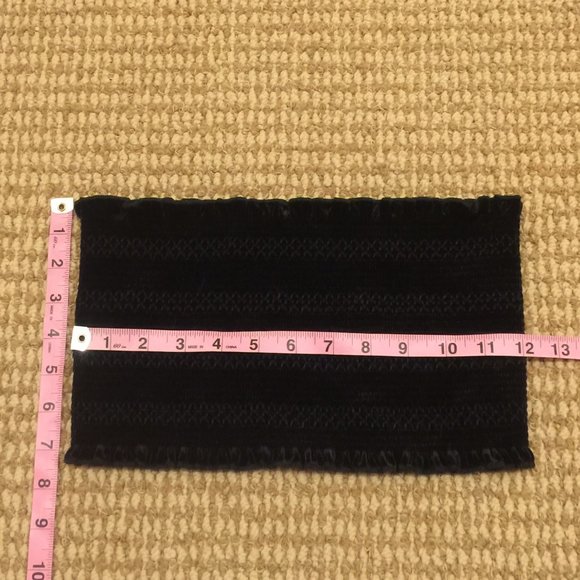 Silence & Noise Black Velvet Bandeau Top M/L - Picture 8 of 9